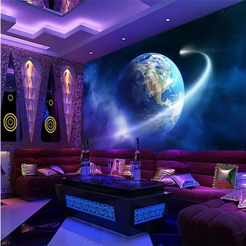  beibehang dreamy glow star universe 3D фотообои на стену обои для спальни телевизор в гостиной 3D фотообои