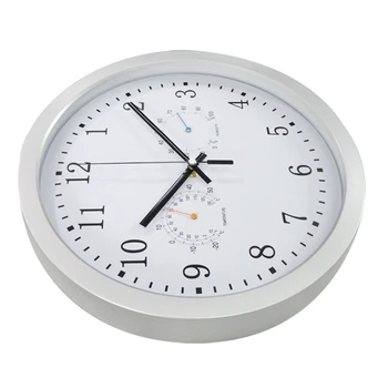  12-дюймовые часы с автоматической регулировкой времени, сканирующие часы с радиоуправлением, Температурный гигрометр, настенные часы, Бесшумный дизайн