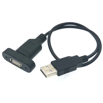  Удлинитель USB2.0 Разъем для зарядки питания Кабель USB 2.0 A от мужчины к женщине С отверстиями для винтов