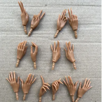  Новые 2023 Мужские Руки С Длинными Ногтями Суставы Подвижные Сменные Руки 1/6 Супер Модель Аксессуары Для Кукол Темно-Коричневый Оттенок Кожи