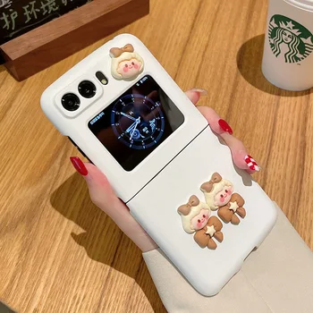  Симпатичный мультяшный Складной мобильный телефон White Skin sensation для Motorola Razr 2022 Cover