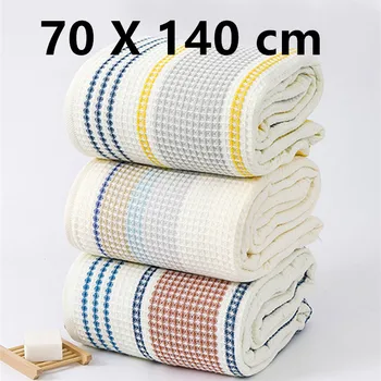  Хлопчатобумажное вафельное полотенце 70X140 см, мягкое хлопчатобумажное банное полотенце, быстросохнущее полотенце, которое можно стирать в машине